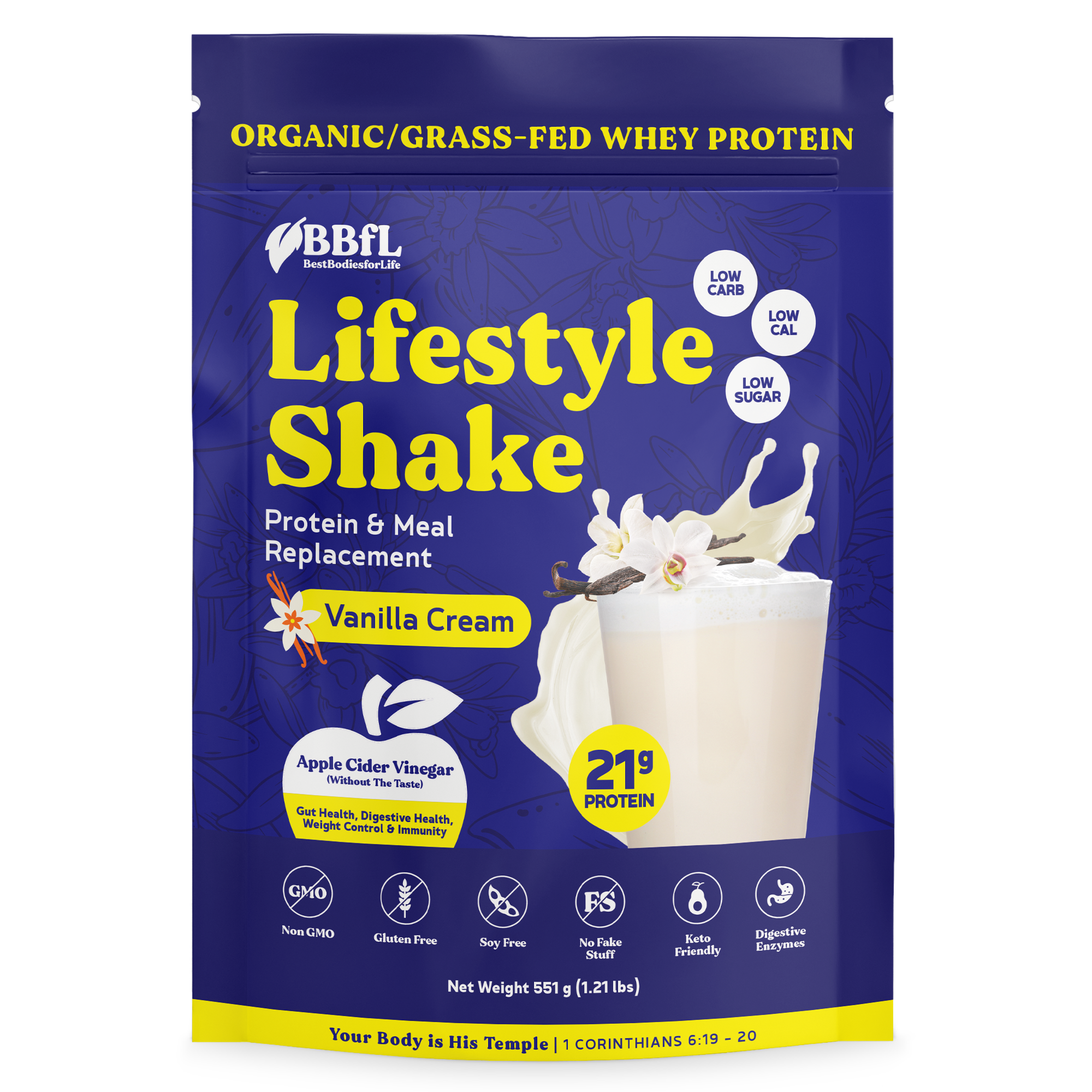 BBfL Vanilla Cream Life Style Shake (Organic Whey)