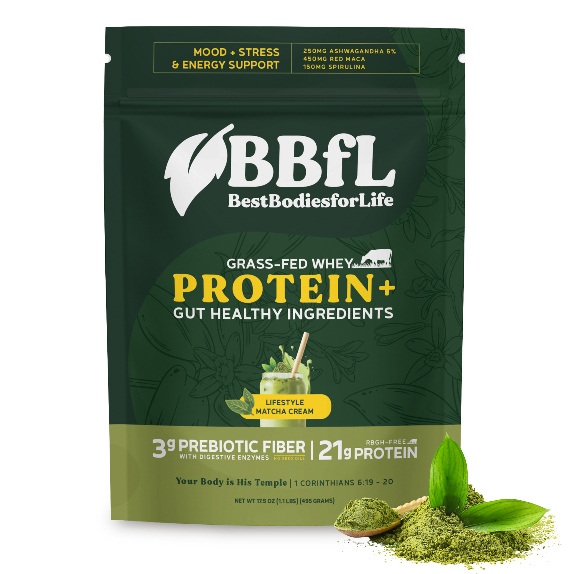 BBfL Adaptogenic Matcha Cream (Grass-fed Whey) - BestBodiesforLife