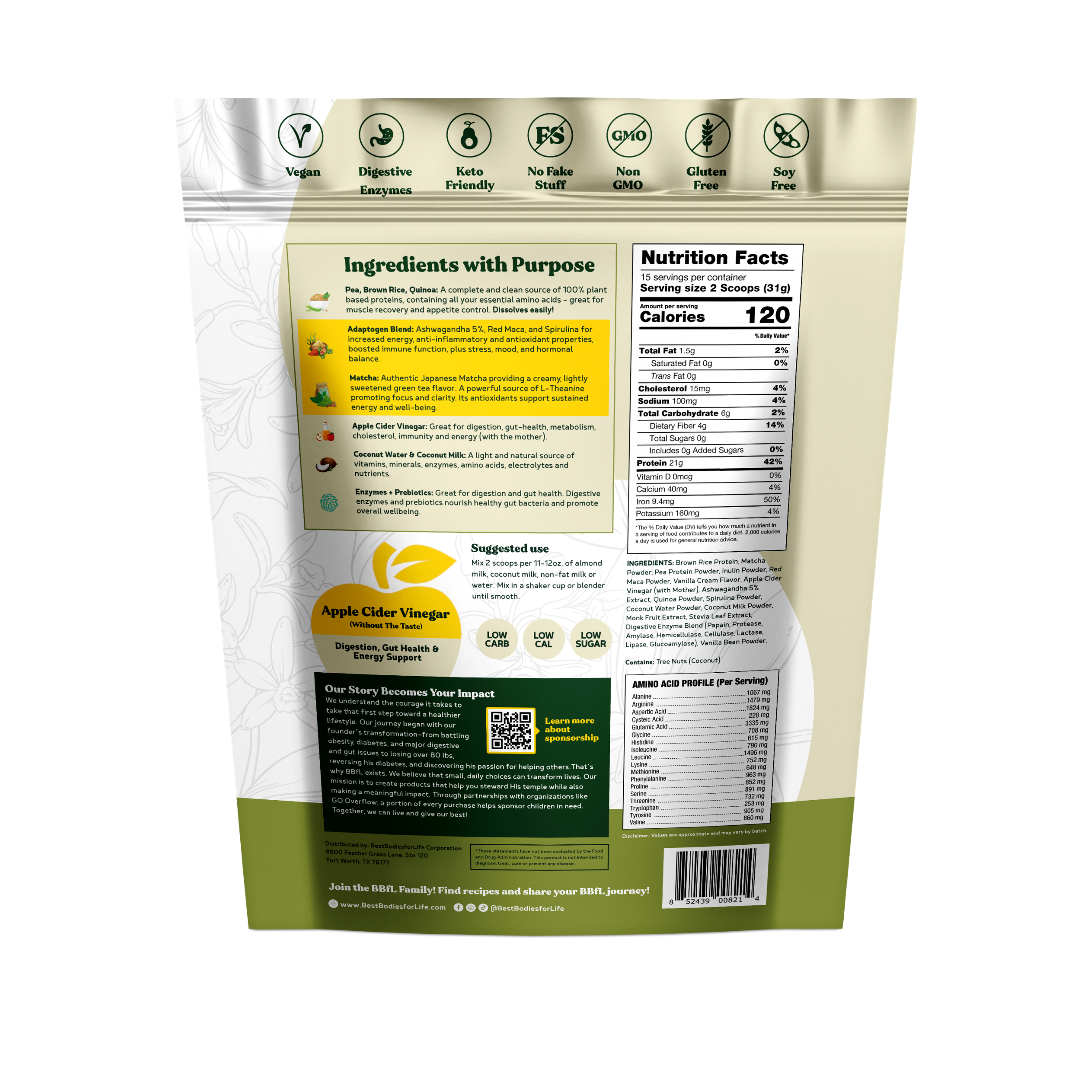 BBfL Adaptogenic Matcha Cream (Plant-Based)