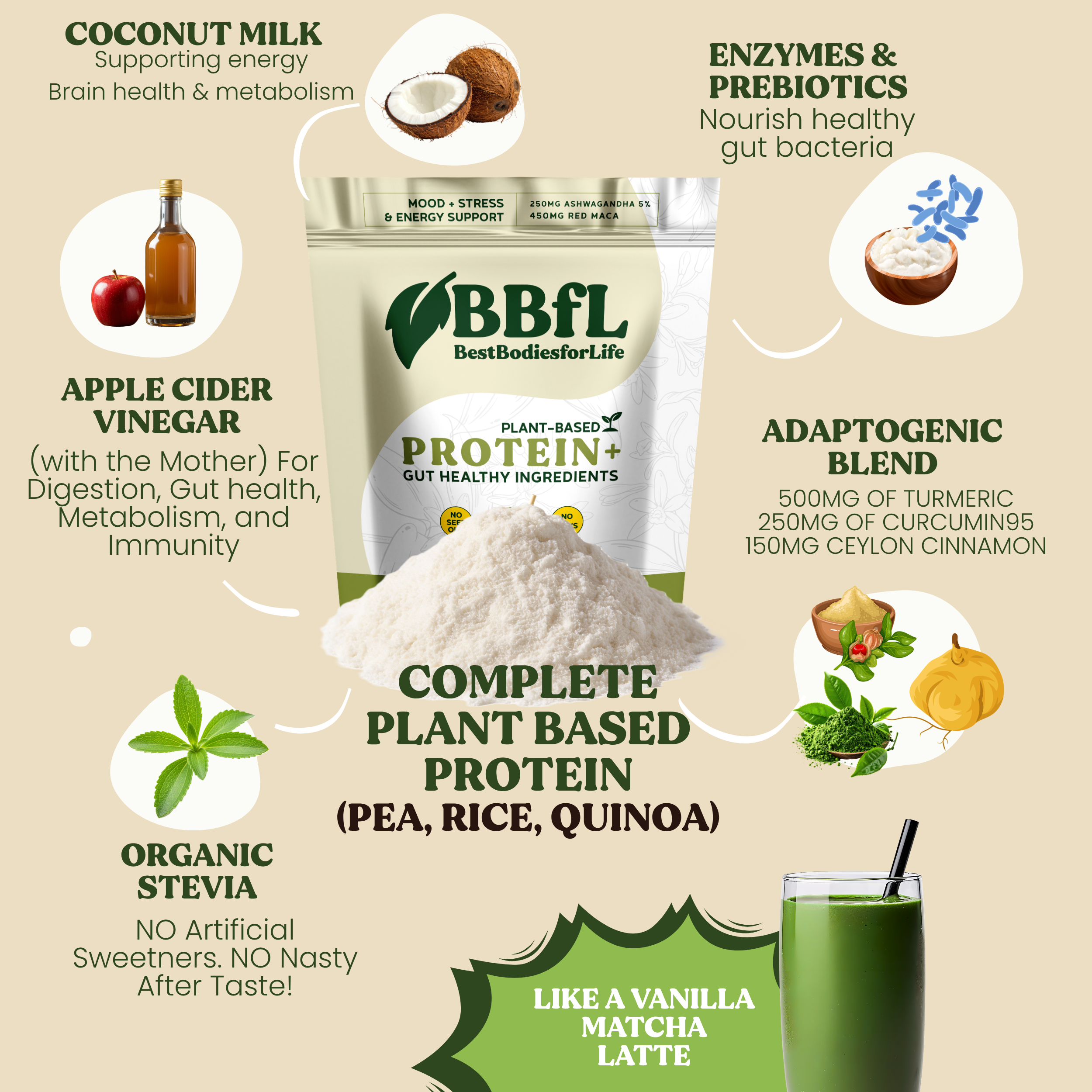 BBfL Adaptogenic Matcha Cream (Plant-Based)