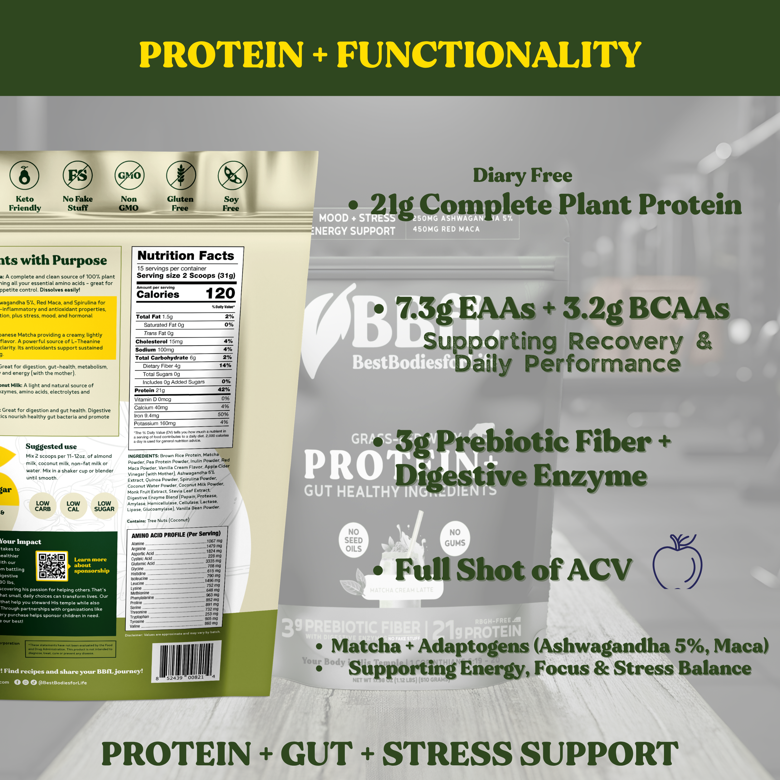 BBfL Adaptogenic Matcha Cream (Plant-Based)