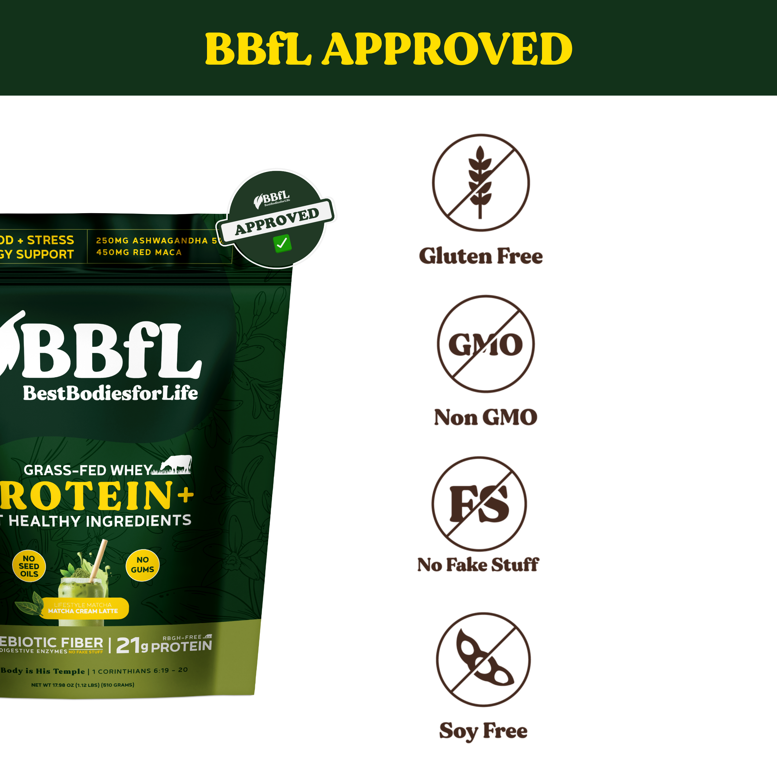 BBfL Adaptogenic Matcha Cream (Grass-fed Whey)