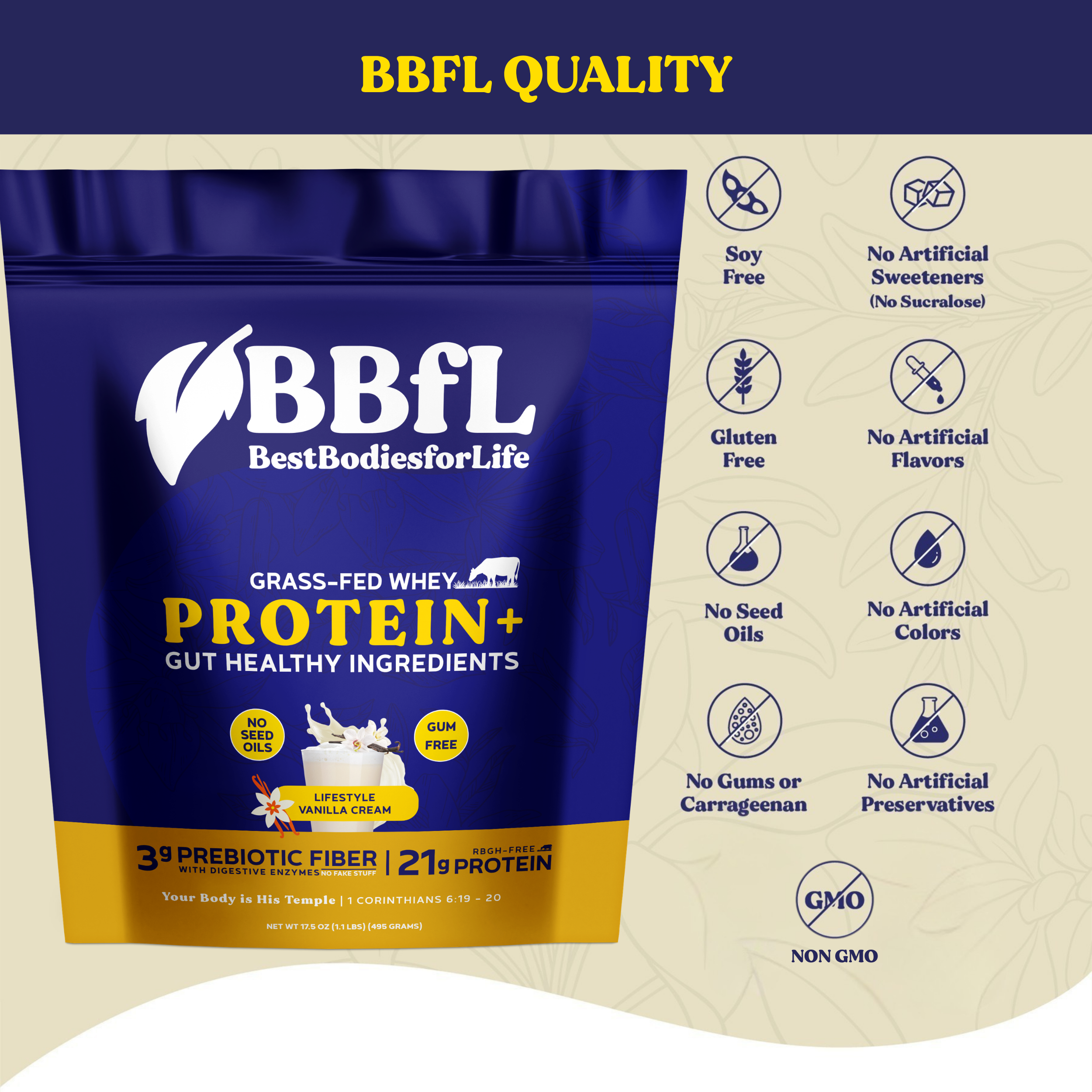 BBfL Vanilla Cream (Grass-fed Whey)