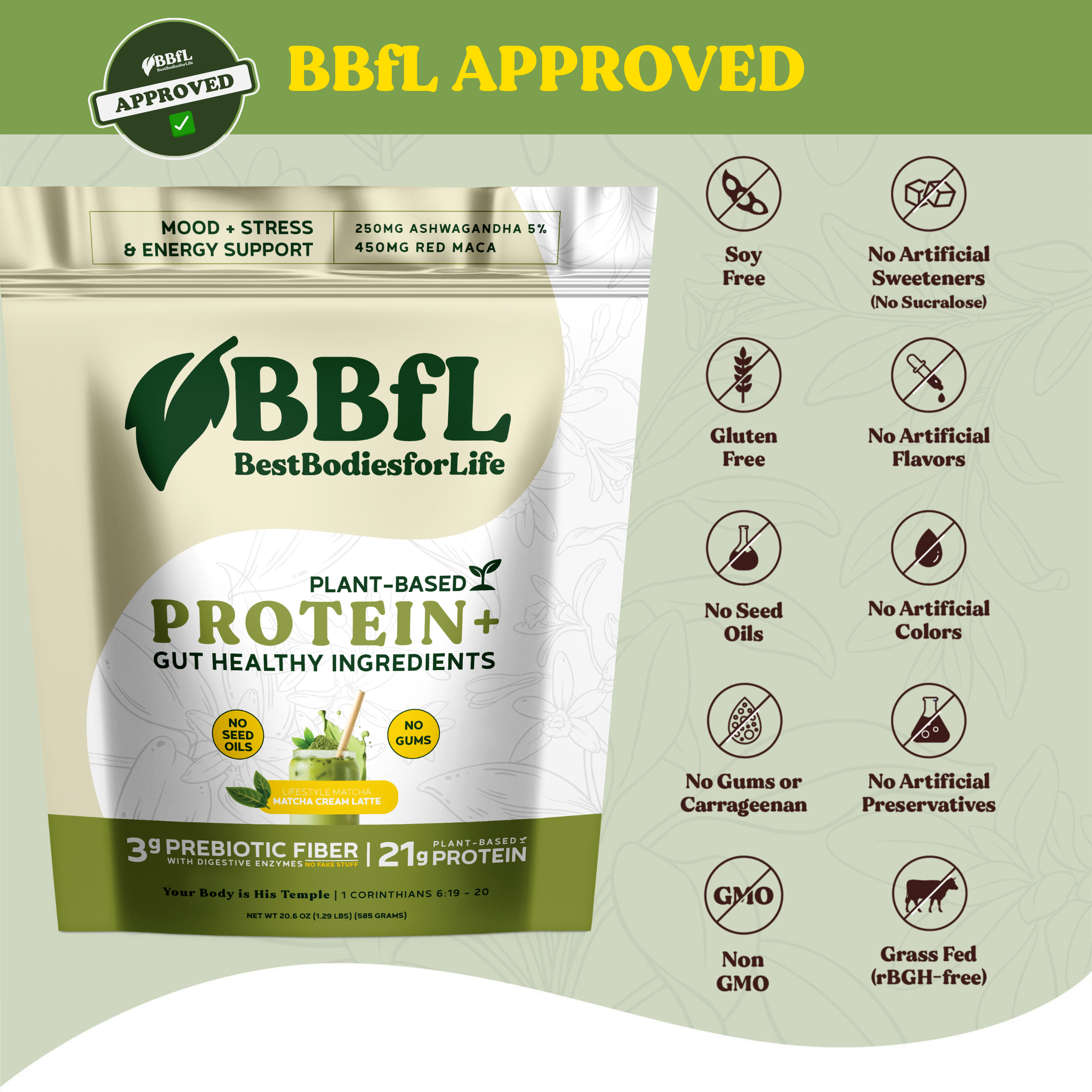BBfL Adaptogenic Matcha Cream (Plant-Based)