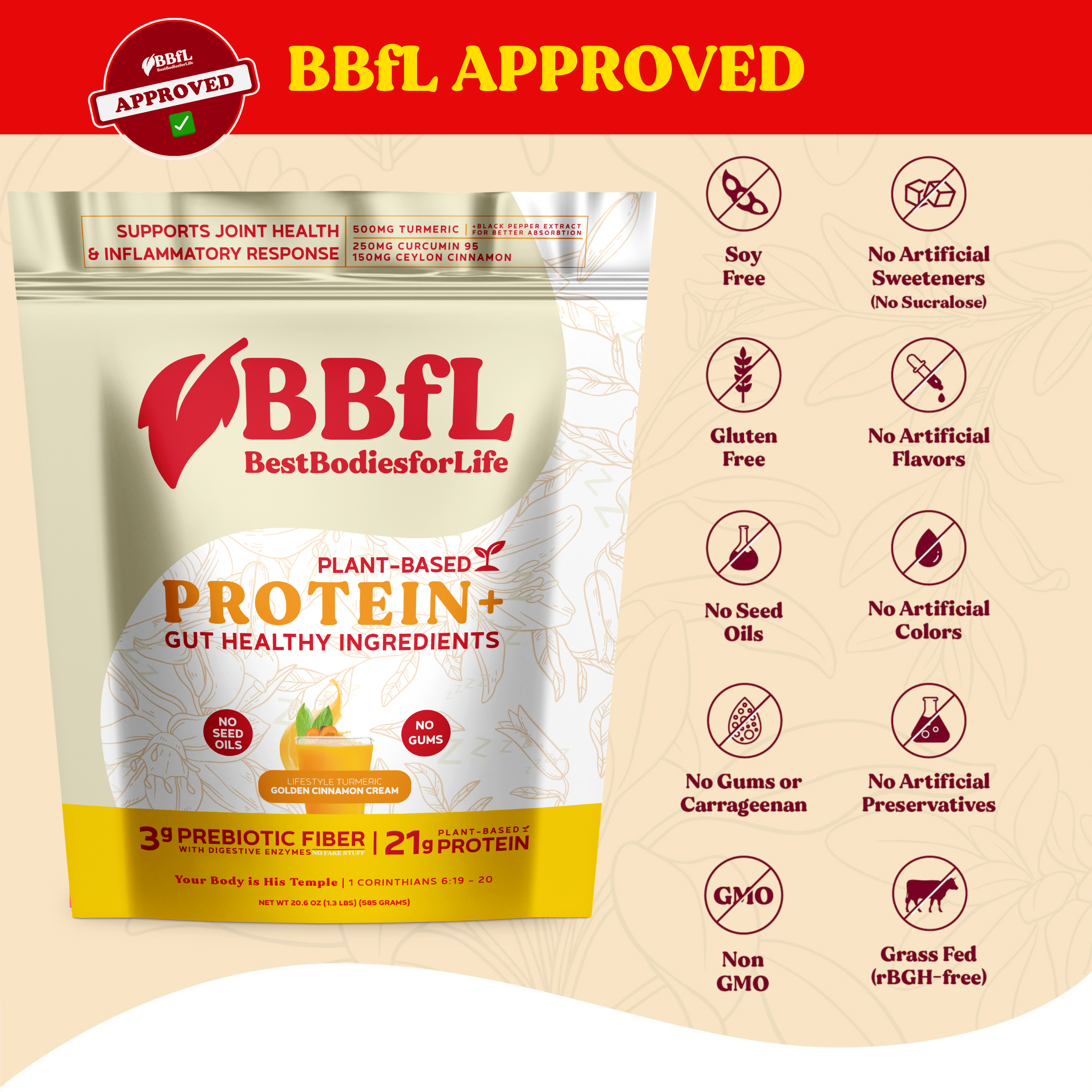 BBfL Turmeric Curcumin Cream (Plant-Based)