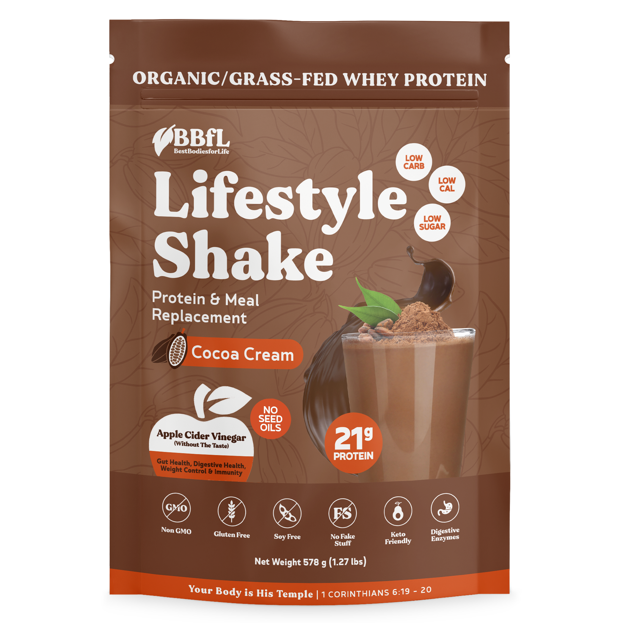 BBfL Cocoa Cream Life Style Shake (Organic Whey)