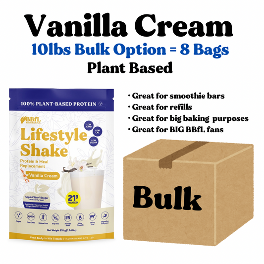 Plant Based Vanilla Cream Shake - BULK OPTION - **FREE SHIPPING** - BestBodiesforLife