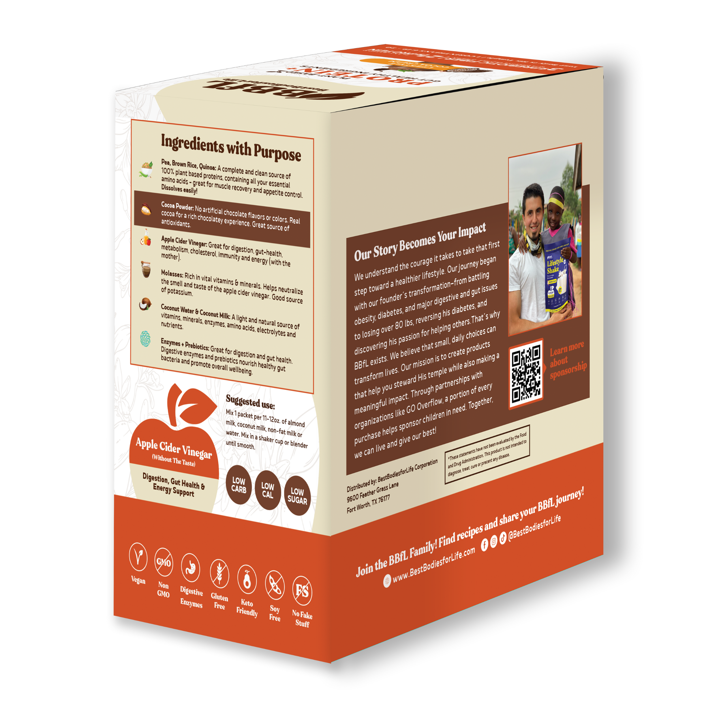 BBfL Cocoa Cream (Plant-Based) - 10 Pack - BestBodiesforLife