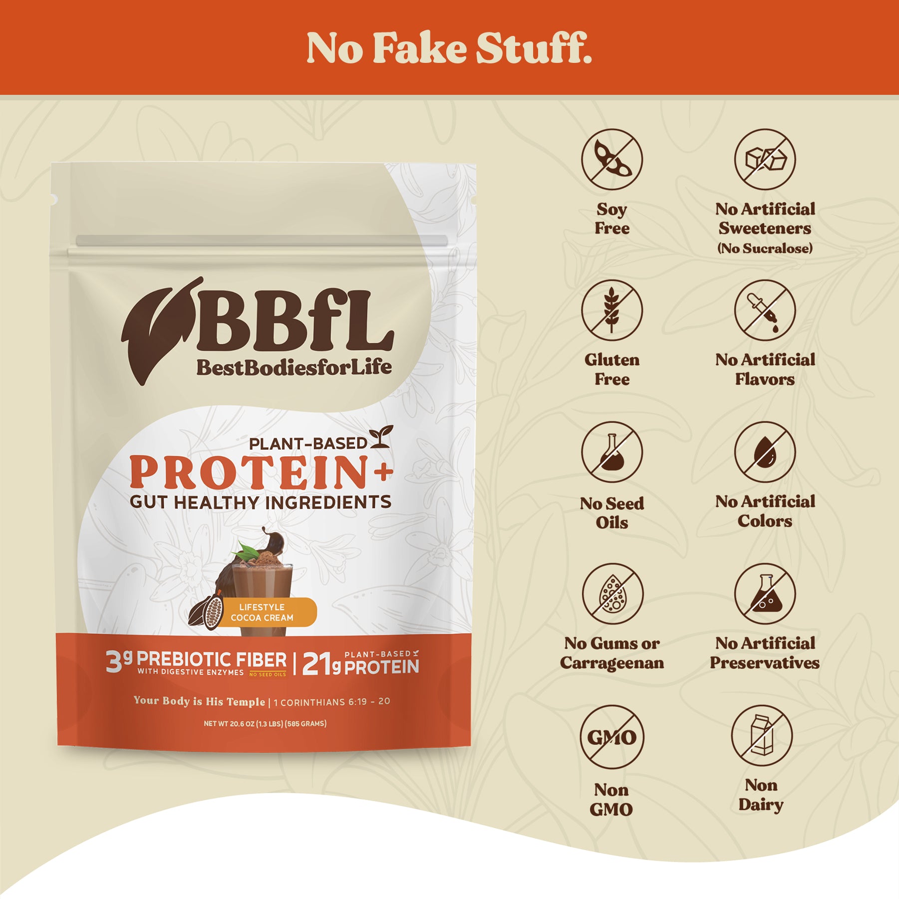 BBfL Cocoa Cream (Plant-Based) - 10 Pack - BestBodiesforLife