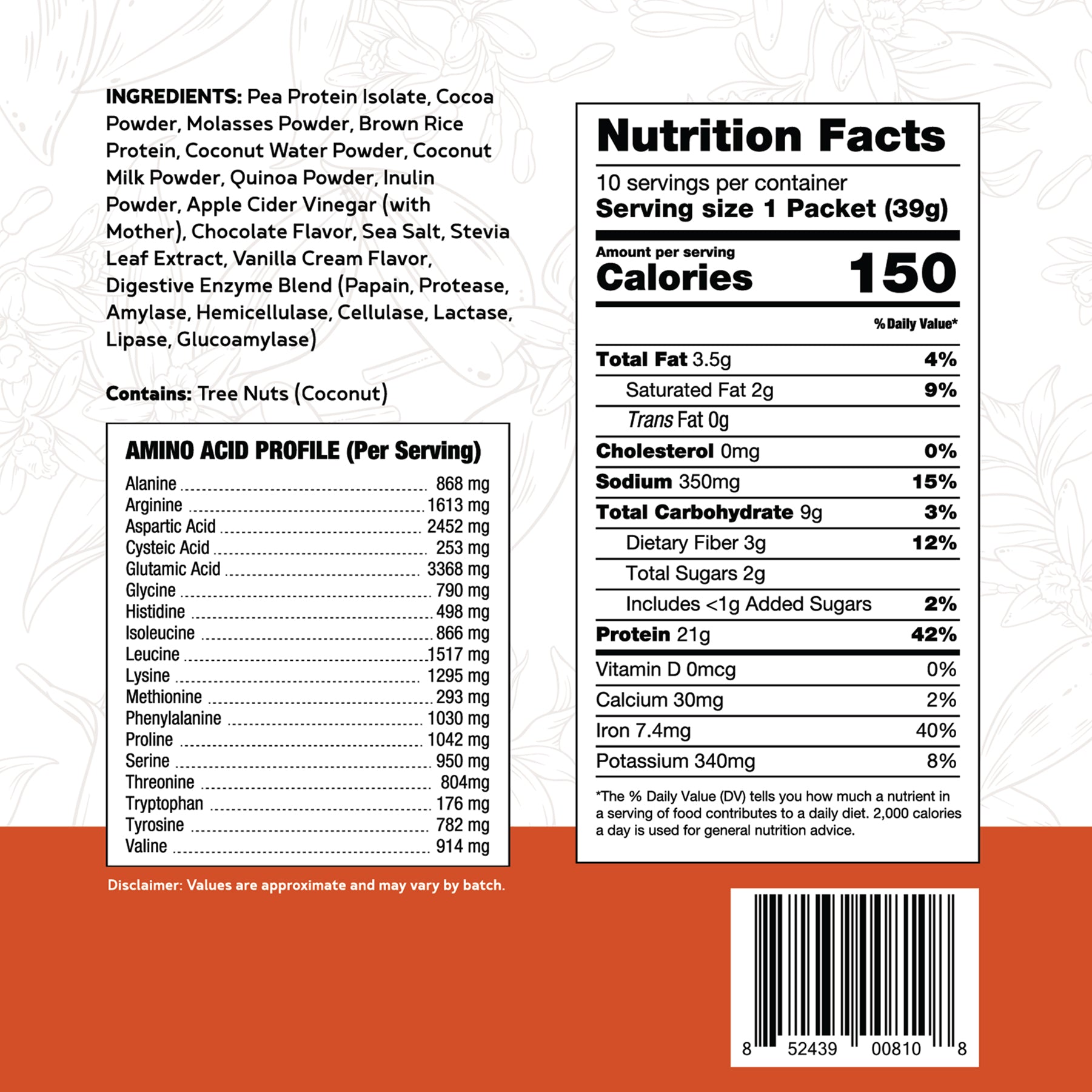 BBfL Cocoa Cream (Plant-Based) - 10 Pack - BestBodiesforLife