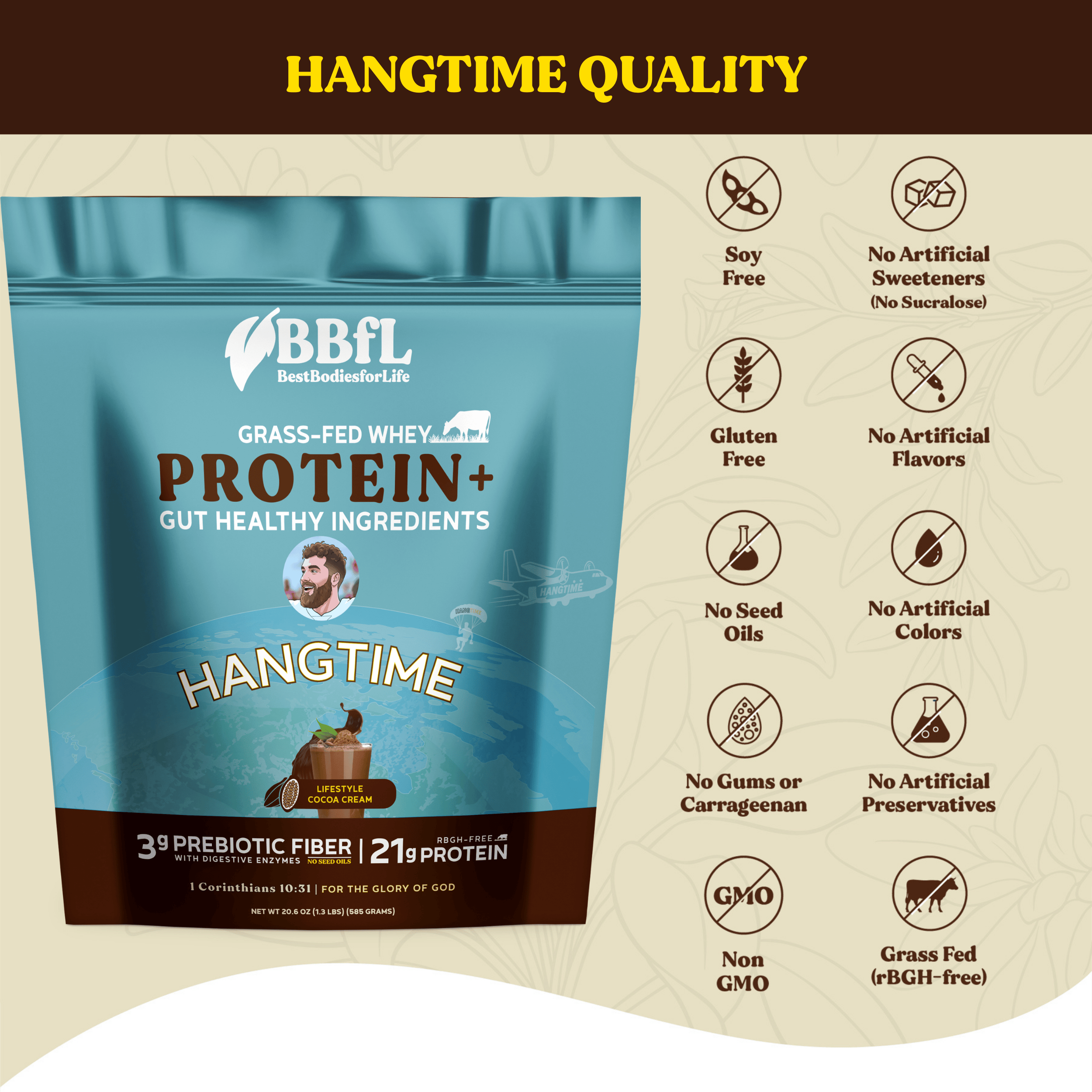 Hangtime BBfL Cocoa Cream (Grass-fed Whey)