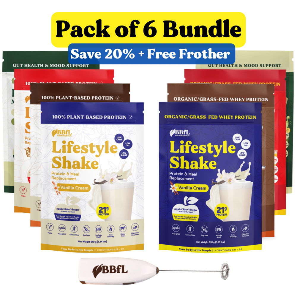 6-Pack BBfL Lifestyle Shakes + FREE Frother Bundle