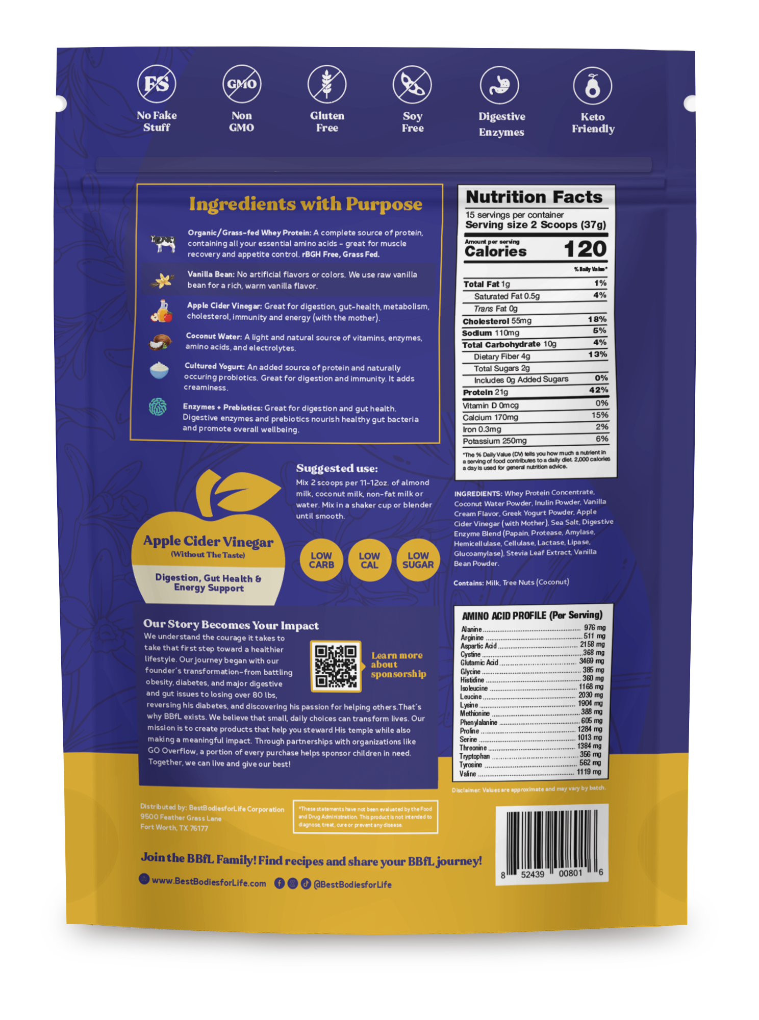 BBfL Vanilla Cream (Grass-fed Whey) - BestBodiesforLife