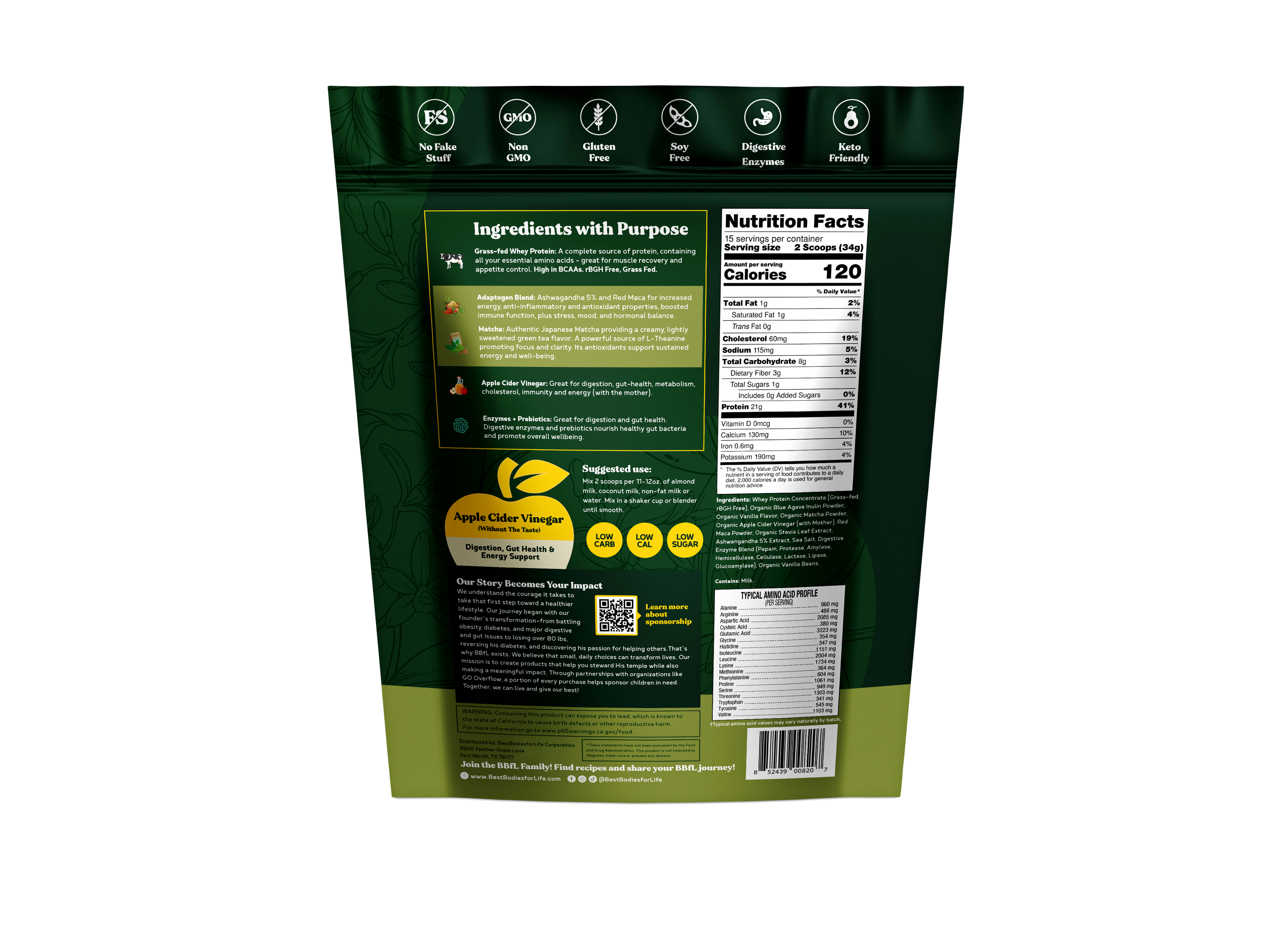 BBfL Adaptogenic Matcha Cream (Grass-fed Whey)