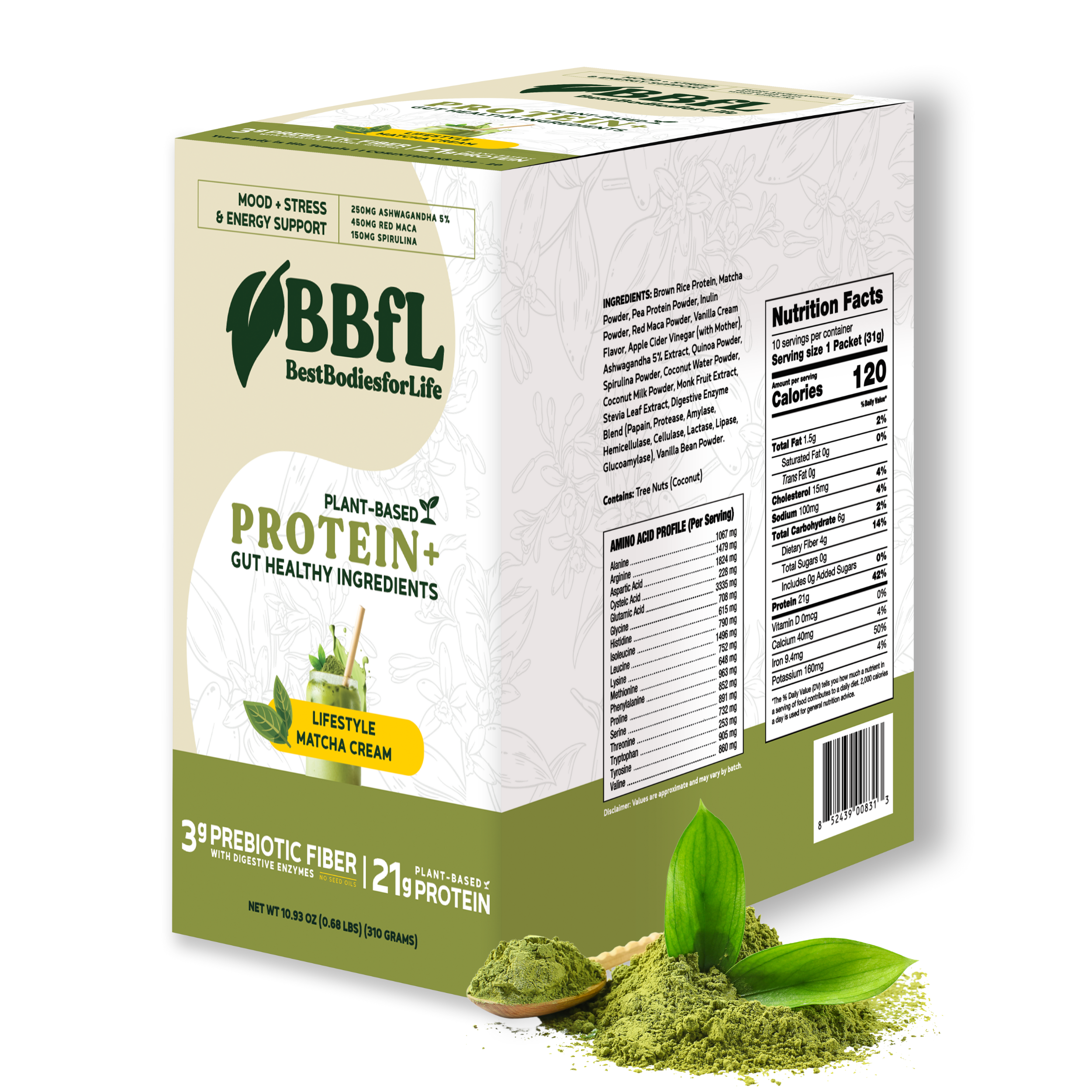BBfL Adaptogenic Matcha Cream (Plant-Based) - 10 Pack - BestBodiesforLife