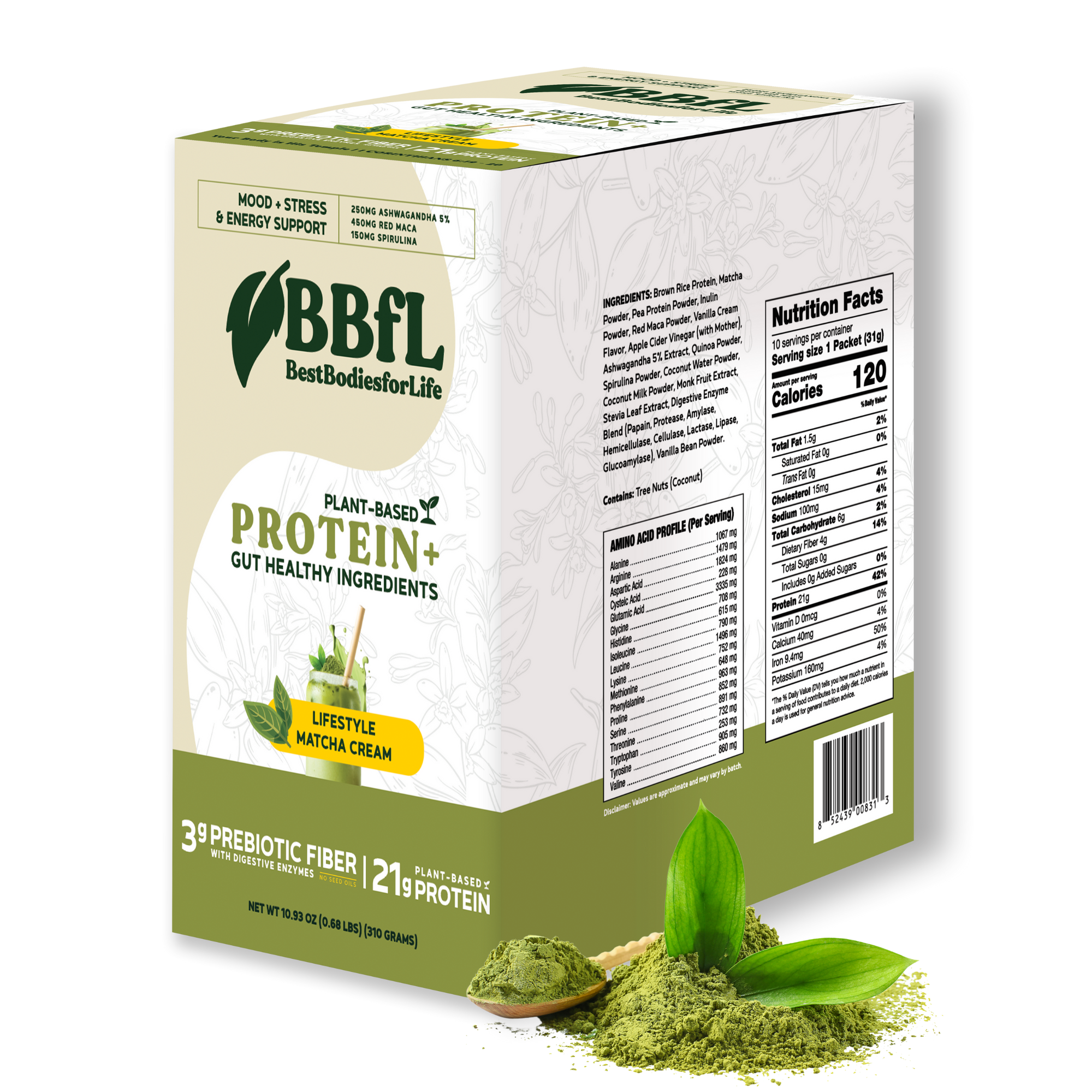 BBfL Adaptogenic Matcha Cream (Plant-Based) - 10 Pack - BestBodiesforLife