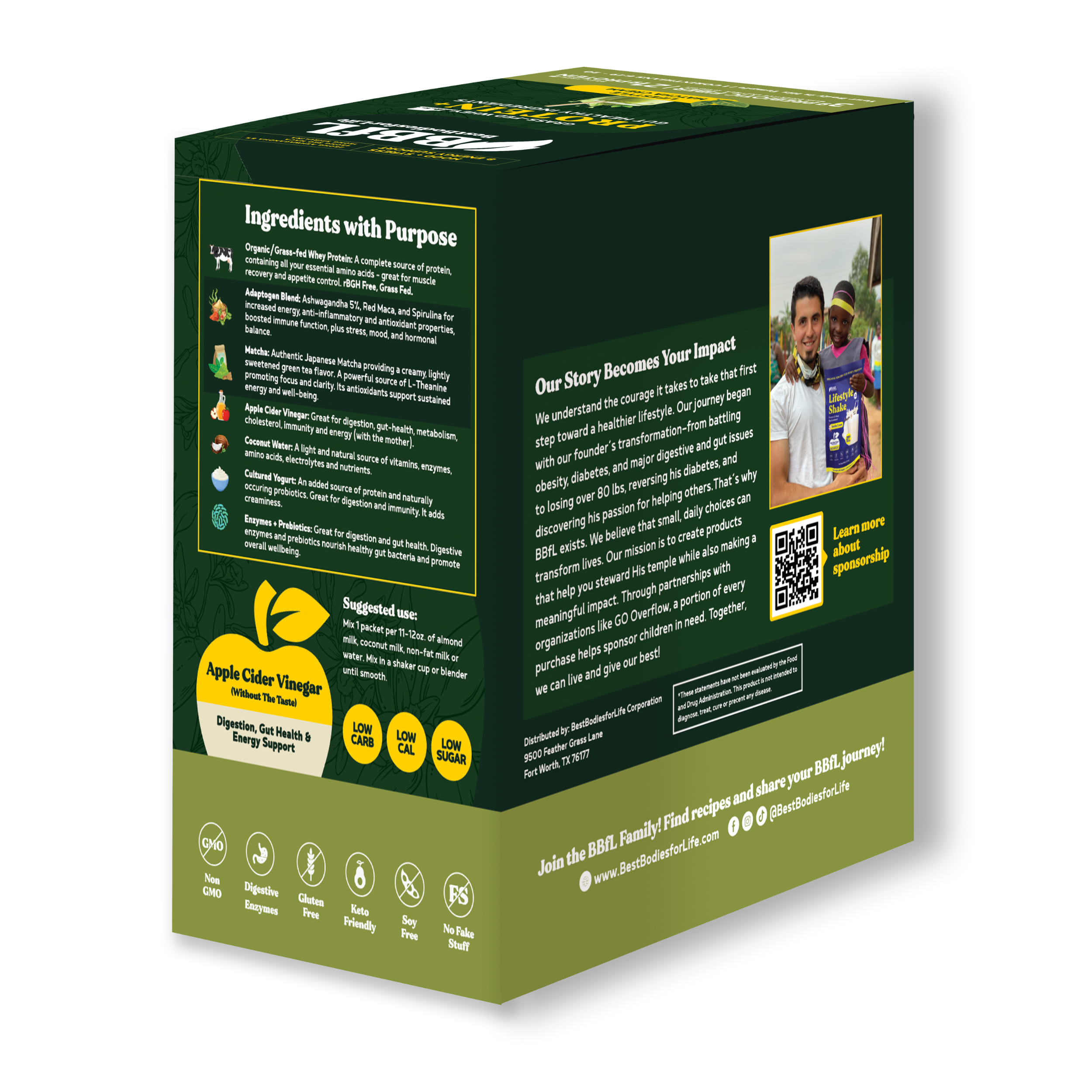 BBfL Adaptogenic Matcha Cream (Grass-fed Whey) - 10 Pack - BestBodiesforLife