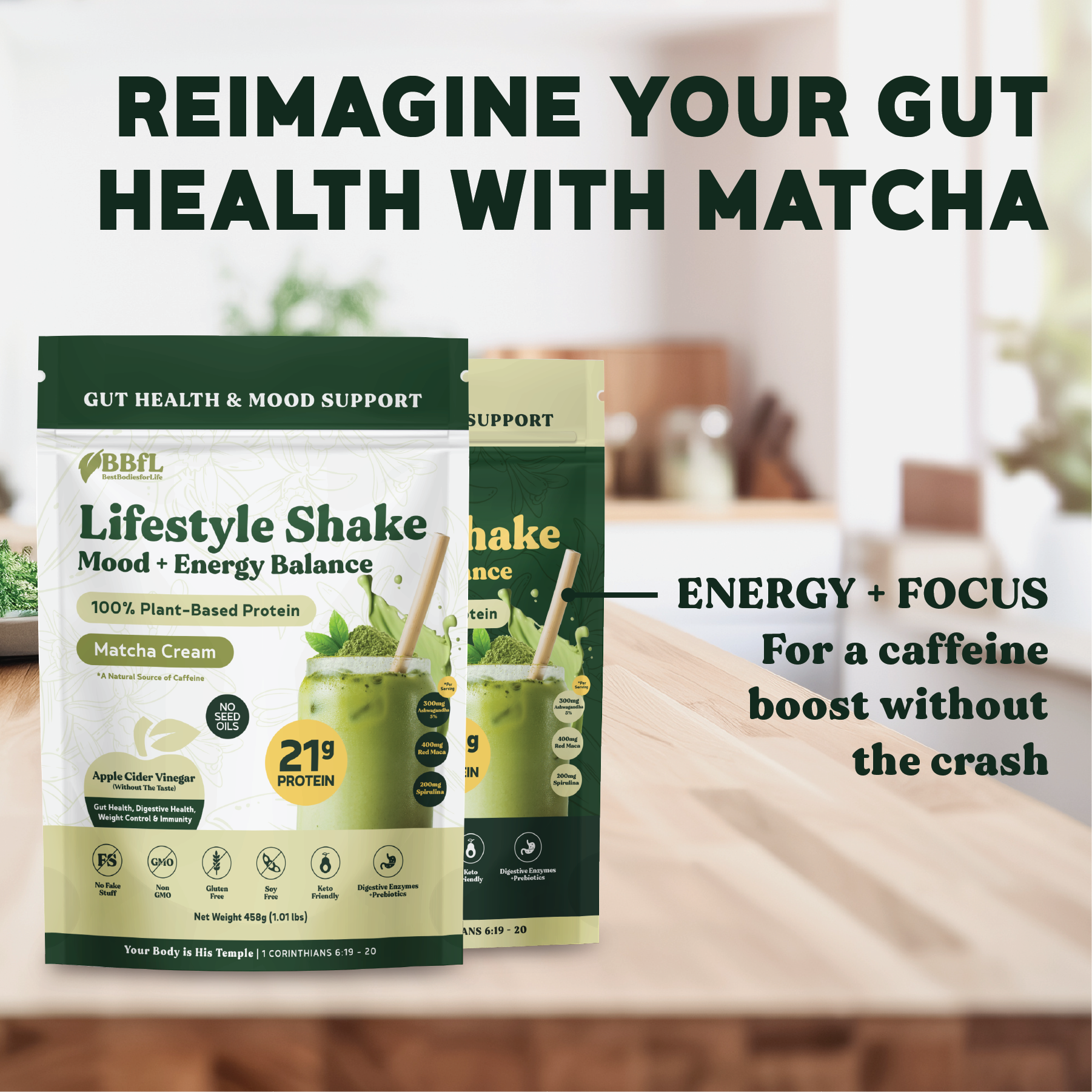 BBfL Adaptogenic Matcha Cream (Plant-Based) - BestBodiesforLife