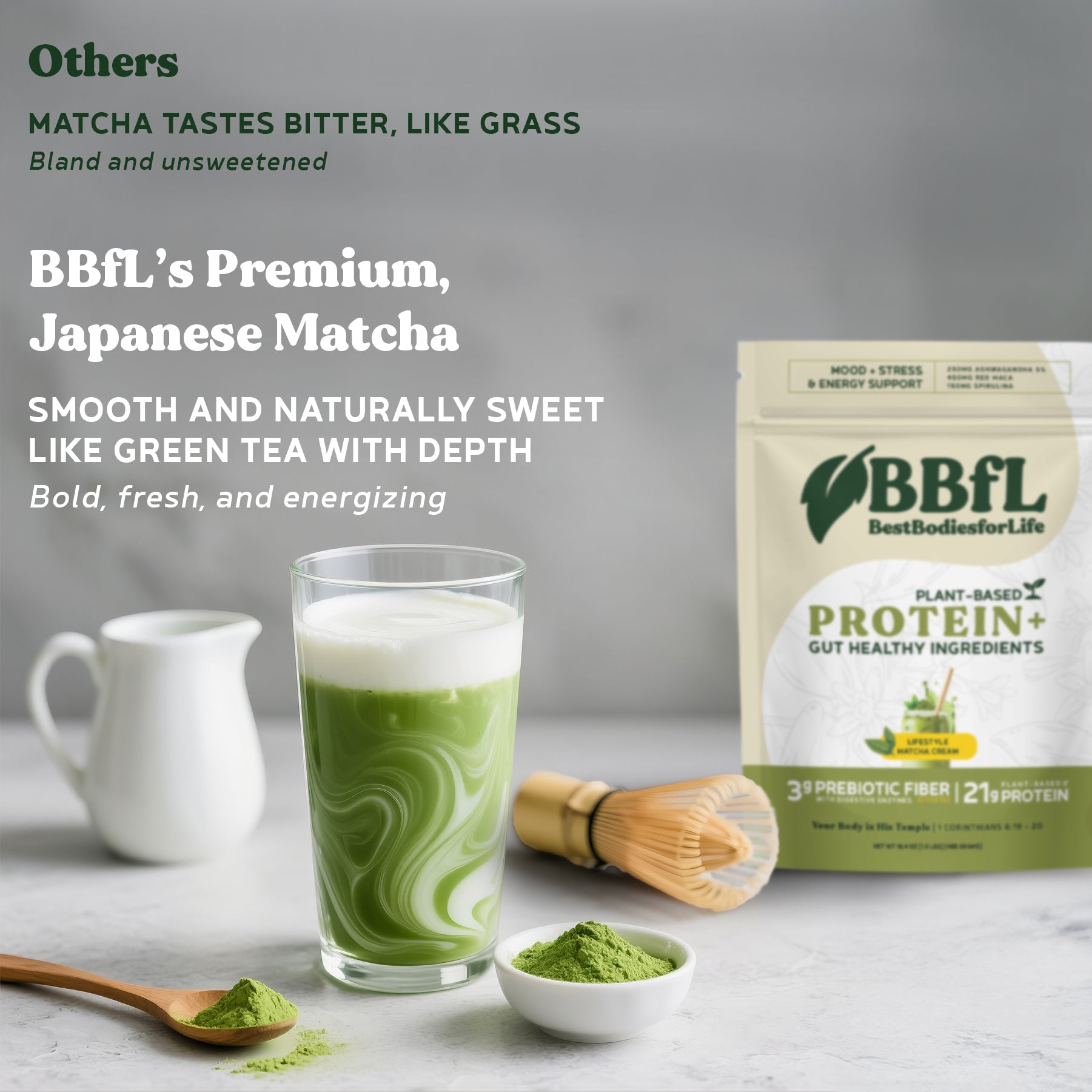 BBfL Adaptogenic Matcha Cream (Plant-Based) - 10 Pack - BestBodiesforLife