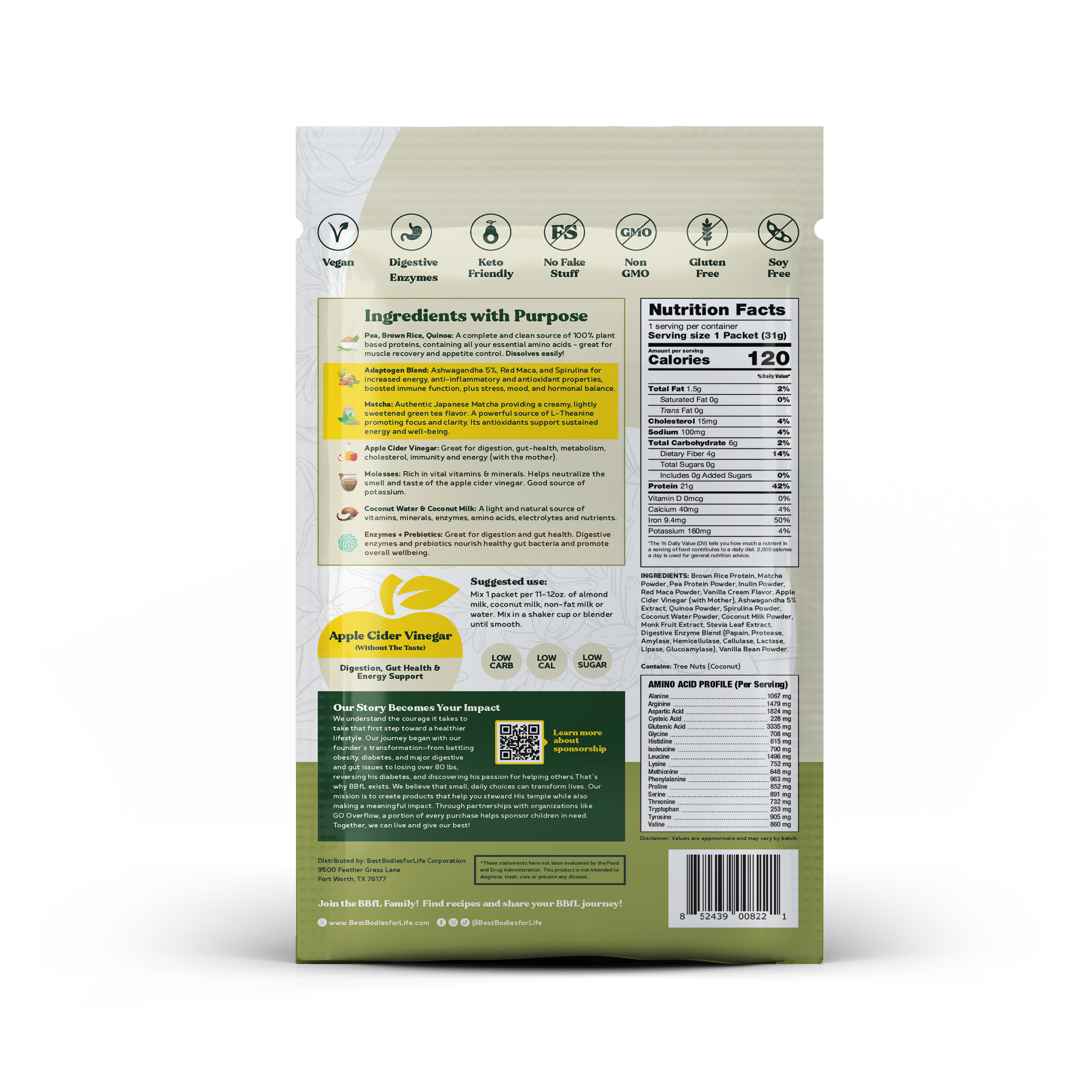 BBfL Adaptogenic Matcha Cream (Plant-Based) - 10 Pack - BestBodiesforLife