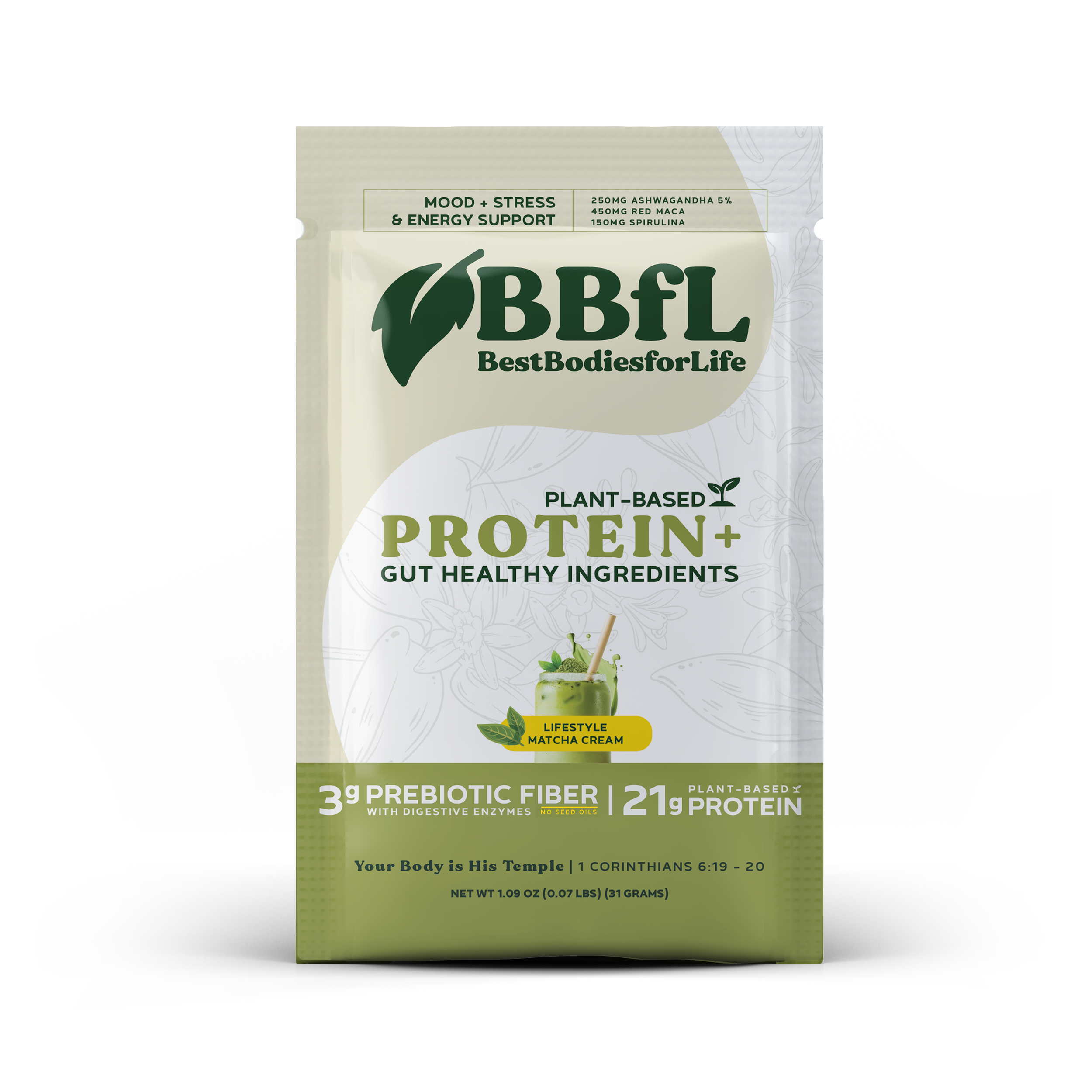 BBfL Adaptogenic Matcha Cream (Plant-Based) - 10 Pack - BestBodiesforLife