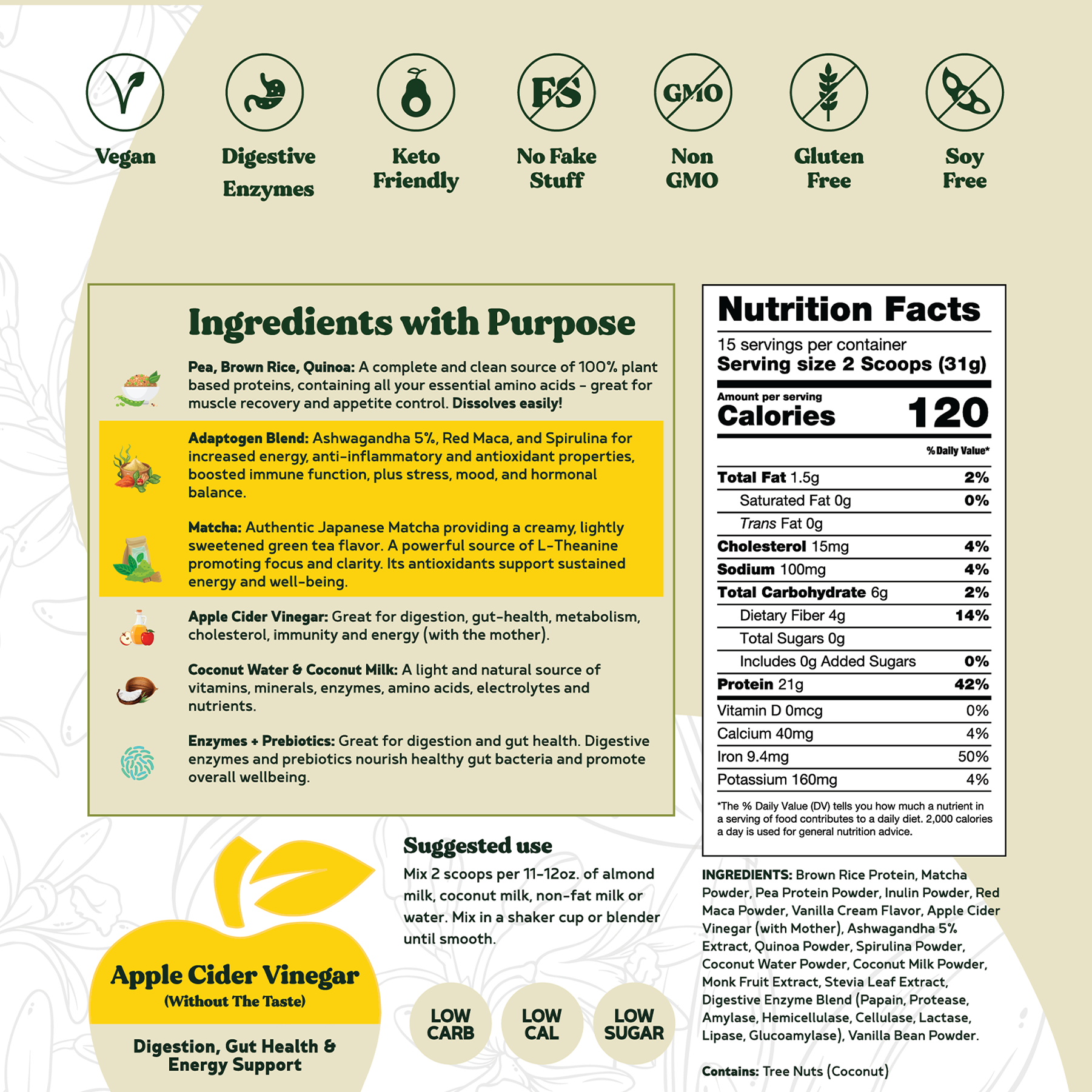 BBfL Adaptogenic Matcha Cream (Plant-Based) - BestBodiesforLife
