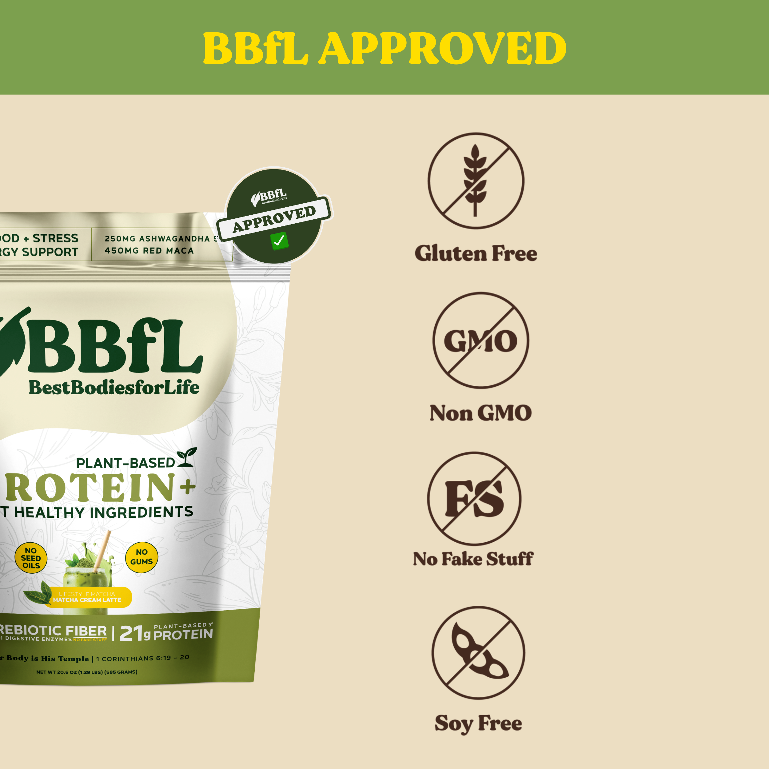BBfL Adaptogenic Matcha Cream (Plant-Based)