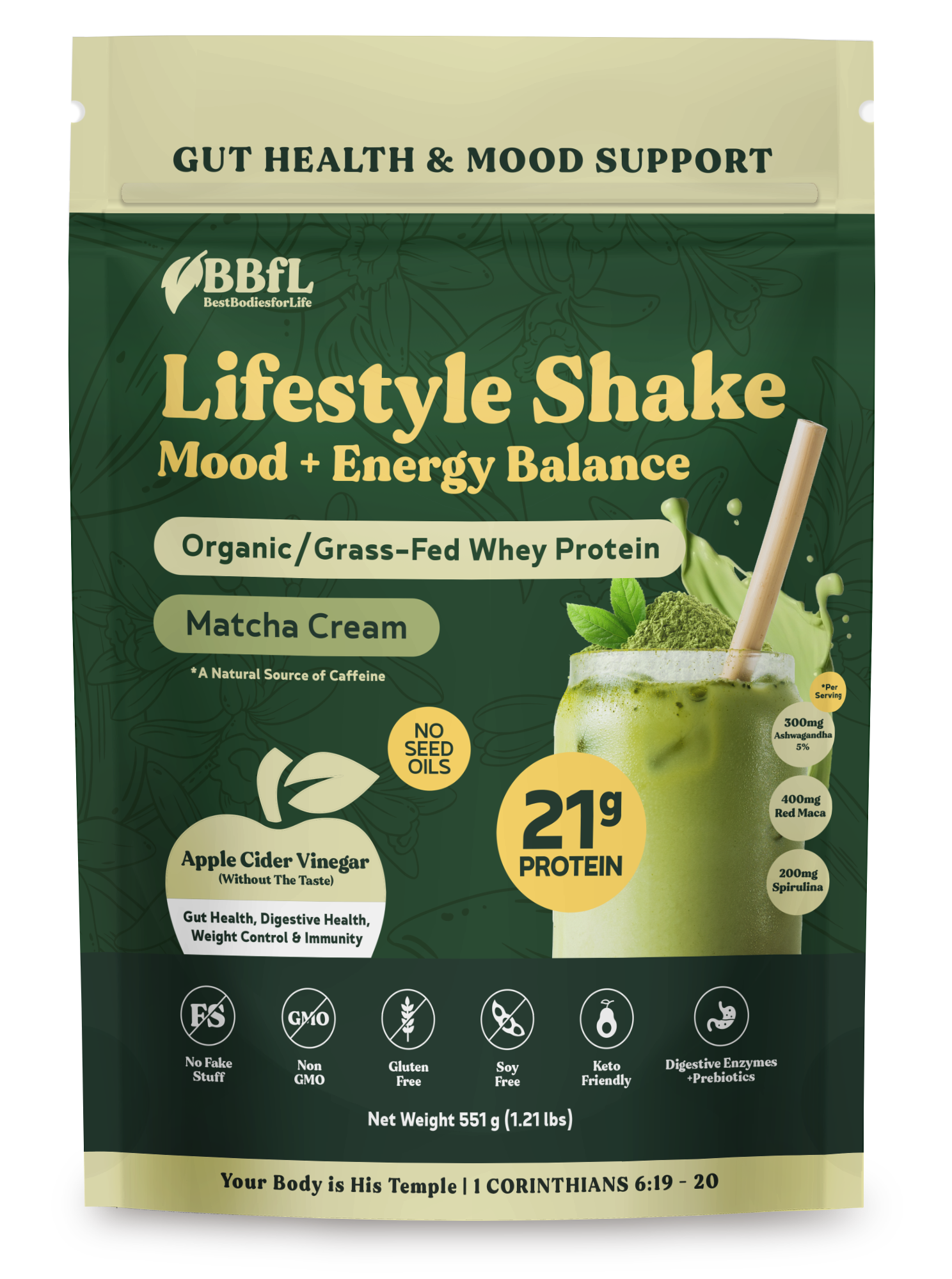 BBfL Adaptogenic Matcha Cream (Whey Based)