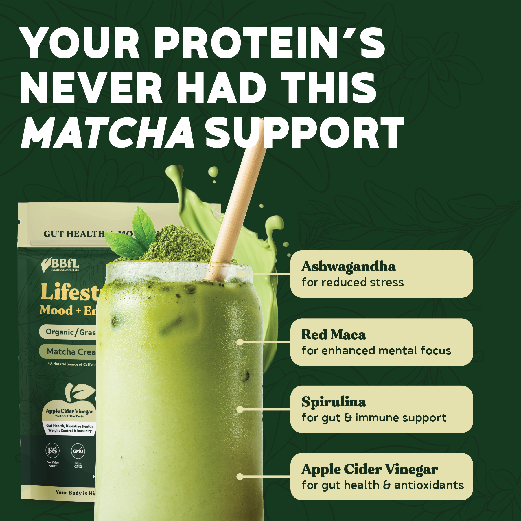 BBfL Adaptogenic Matcha Cream (Whey Based)