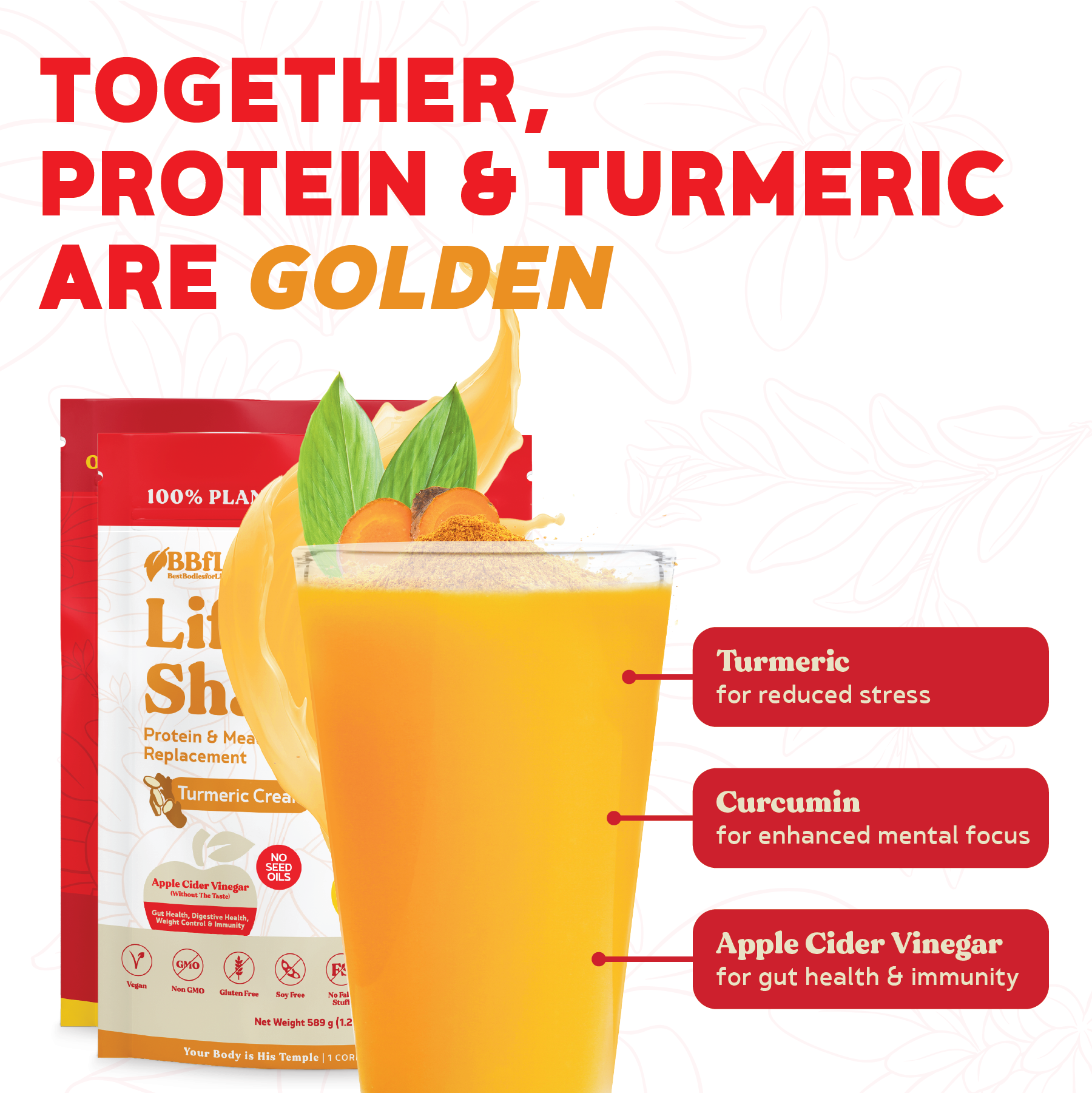 100% Plant Based Turmeric Curcumin Cream Life Style Shake (Creamy & Cinnamoney)