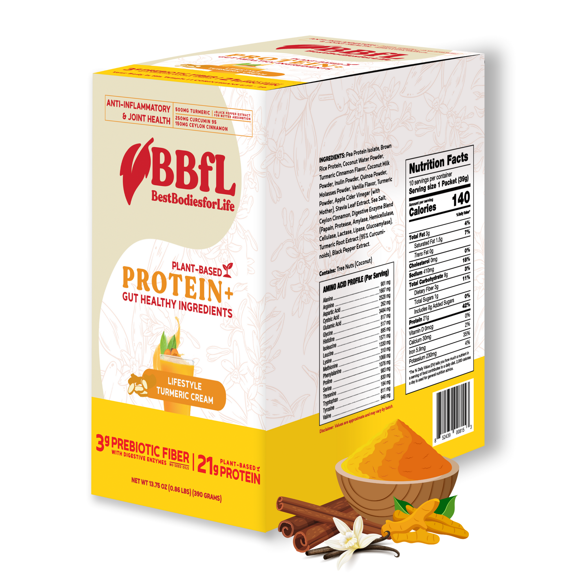 BBfL Turmeric Curcumin Cream (Plant-Based) - 10 Pack - BestBodiesforLife
