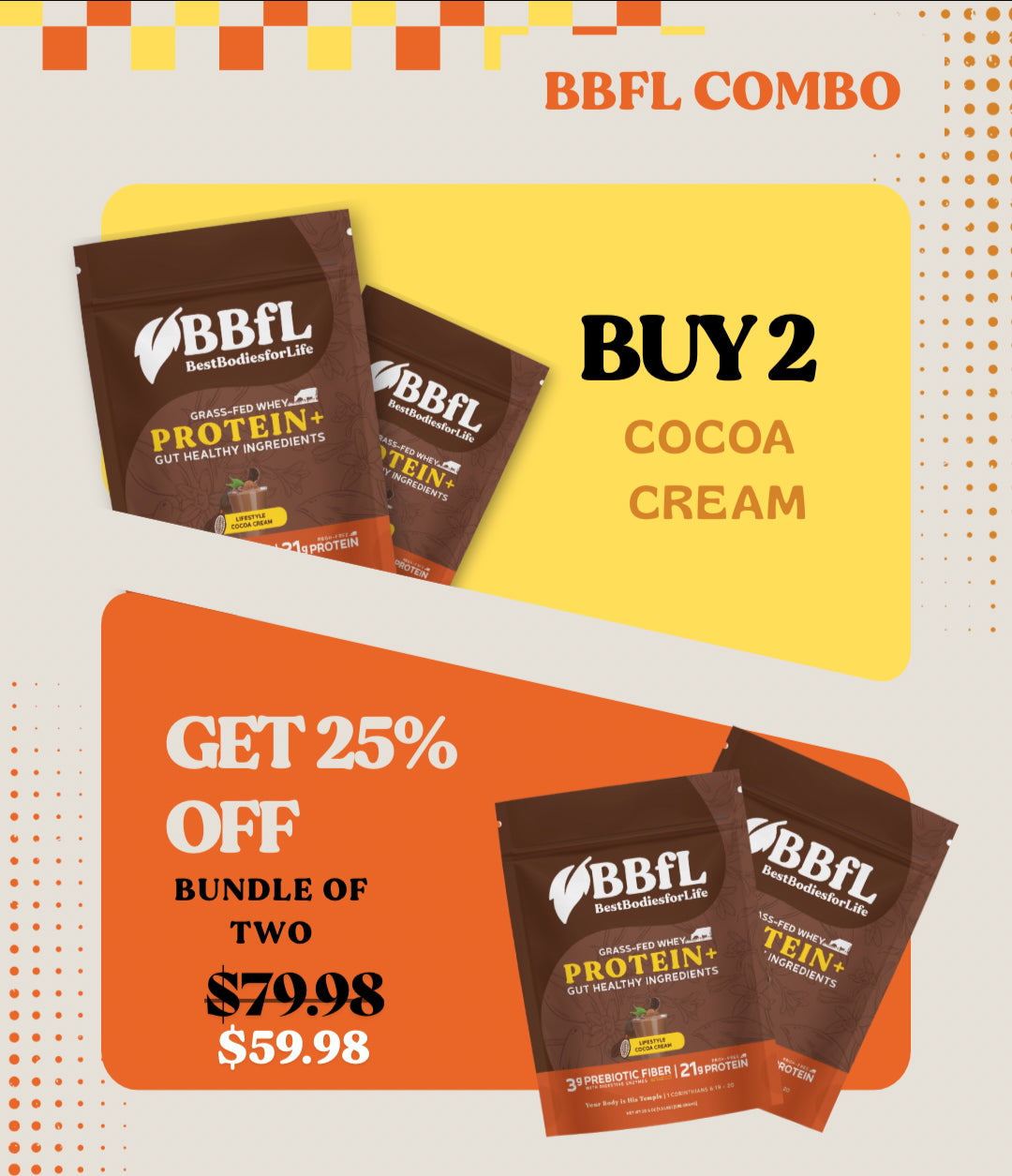 2x Cocoa Cream (Grass-fed Whey) Bundle